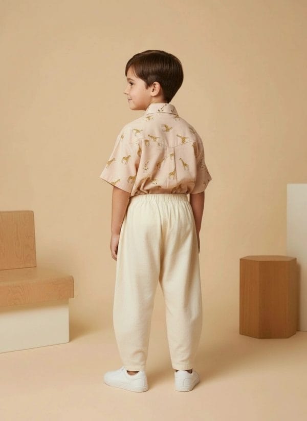 Pantalone Lungo Voile Panna e avorio Back di Farway Milano