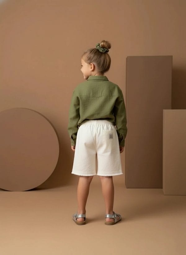 Pantalocino Capri sfilacciato Panna e avorio Back di Farway Milano