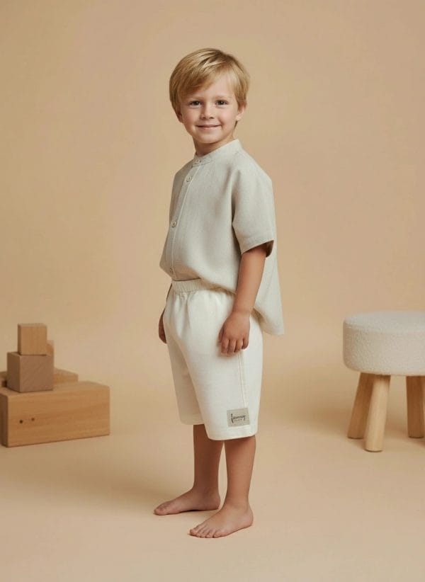 Pantaloncino Capri Panna e avorio Side di Farway Milano