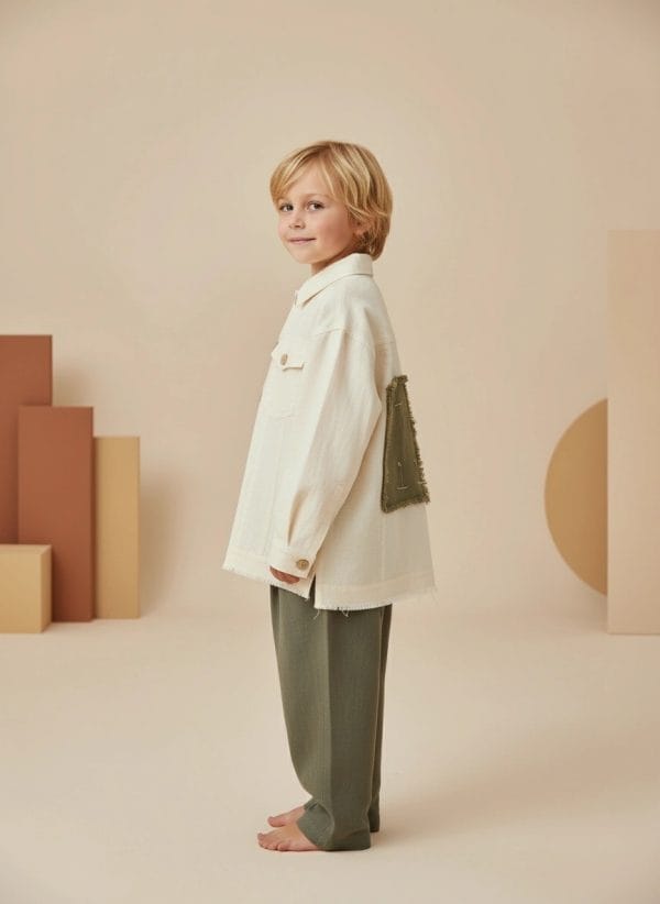 Giacca Lino Bianca Nuova Panna e avorio Side di Farway Milano