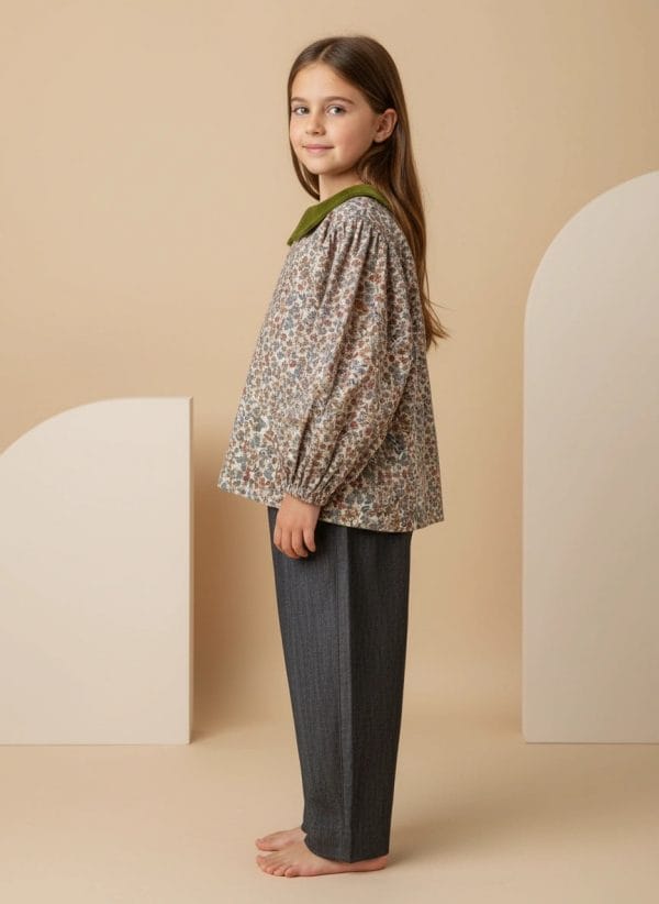 Camicia con colletto in velluto Verde bosco e scuri Side di Farway Milano