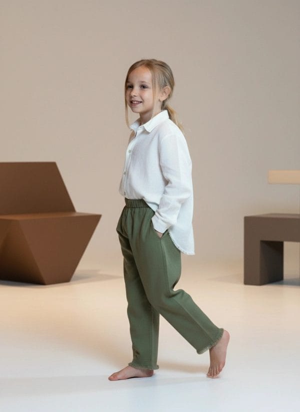 Pantalone Capri sfilacciato Verde khaki e militare In Action di Farway Milano