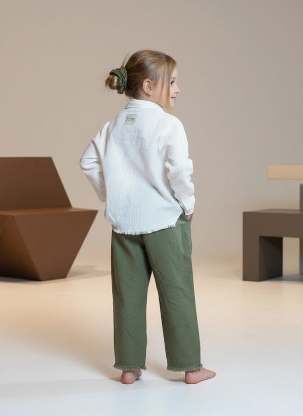 Pantalone Capri sfilacciato Verde khaki e militare Back di Farway Milano