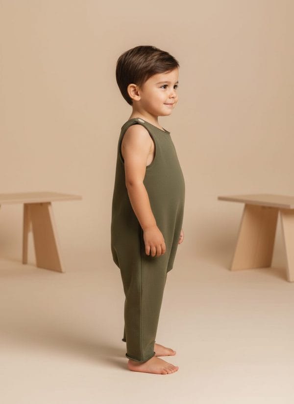 Tutina Smanicata Verde khaki e militare Side di Farway Milano