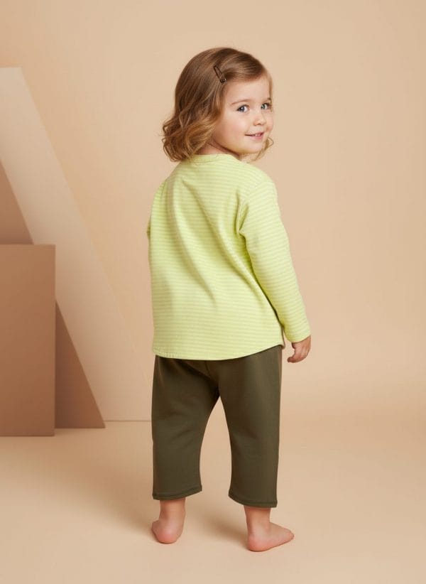 Maglietta a righe Verde salvia e aloe Back di Farway Milano