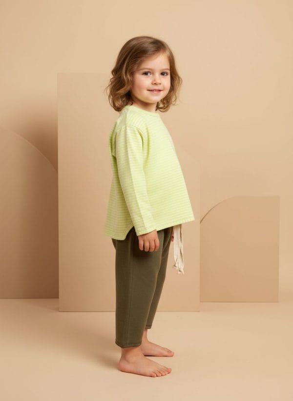 Maglietta a righe Verde salvia e aloe Side di Farway Milano